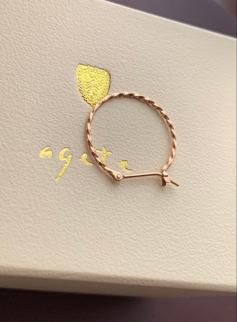 agete 10kゴールドフープピアス片耳