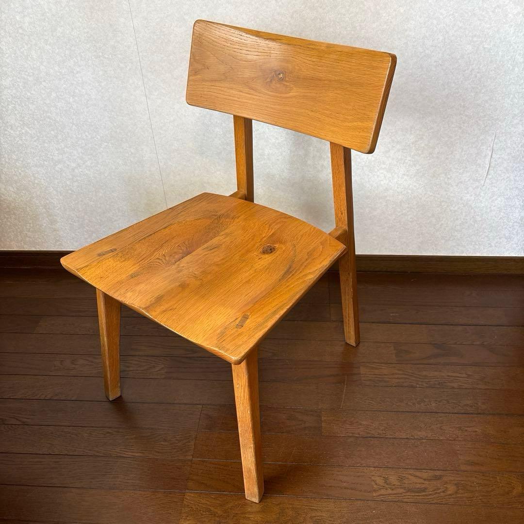【良品】フジシ オーガニック ダイニングチェア 板座 ヴィンテージ