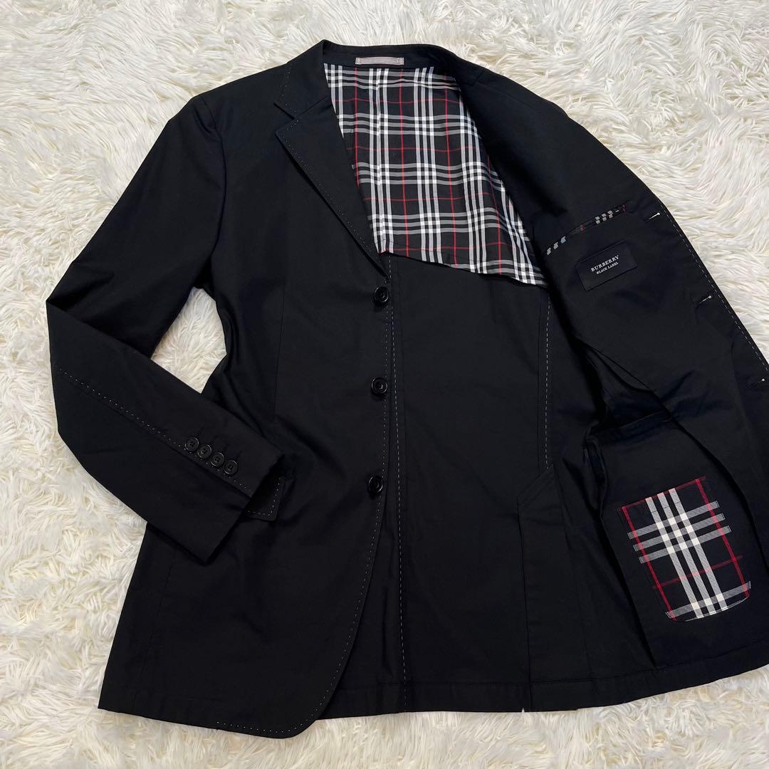 バーバリーブラックレーベル テーラードジャケット ブラック　L