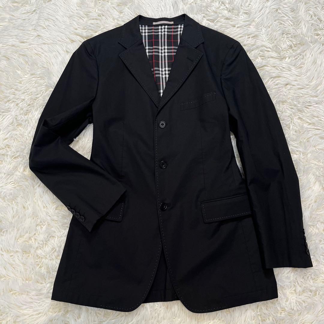 バーバリーブラックレーベル テーラードジャケット ブラック　L