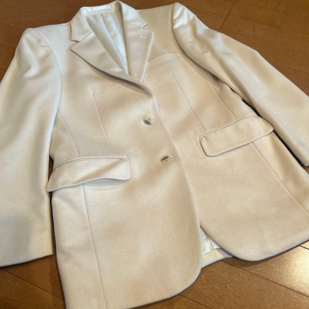 新品◆Moncadaホワイト ダブル　ブレスト テーラードジャケット　カシミア