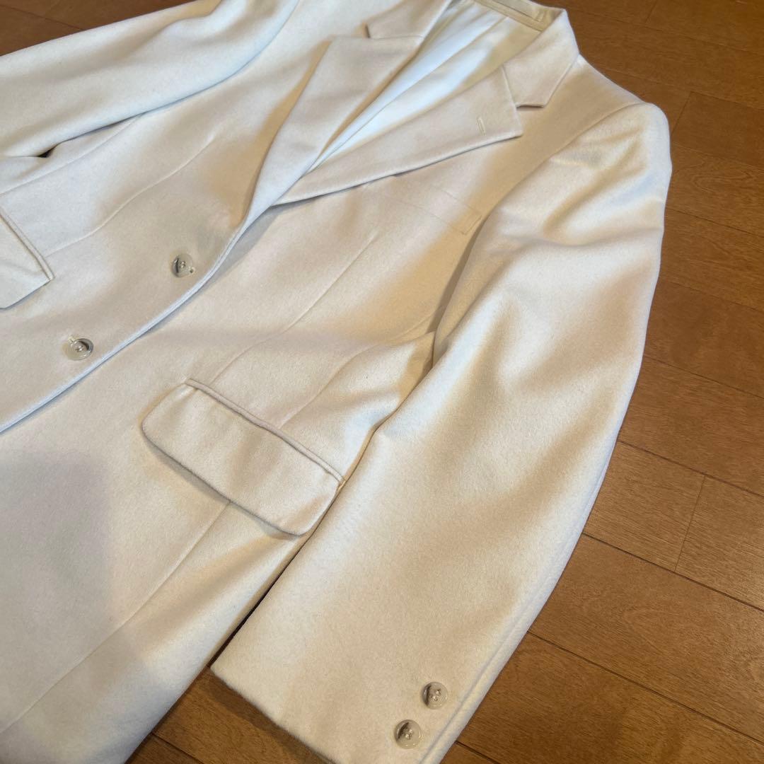 新品◆Moncadaホワイト ダブル　ブレスト テーラードジャケット　カシミア