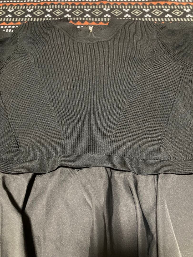 アダムエロペ　ペプラムコンビニットワンピース　ブラック　F 今期