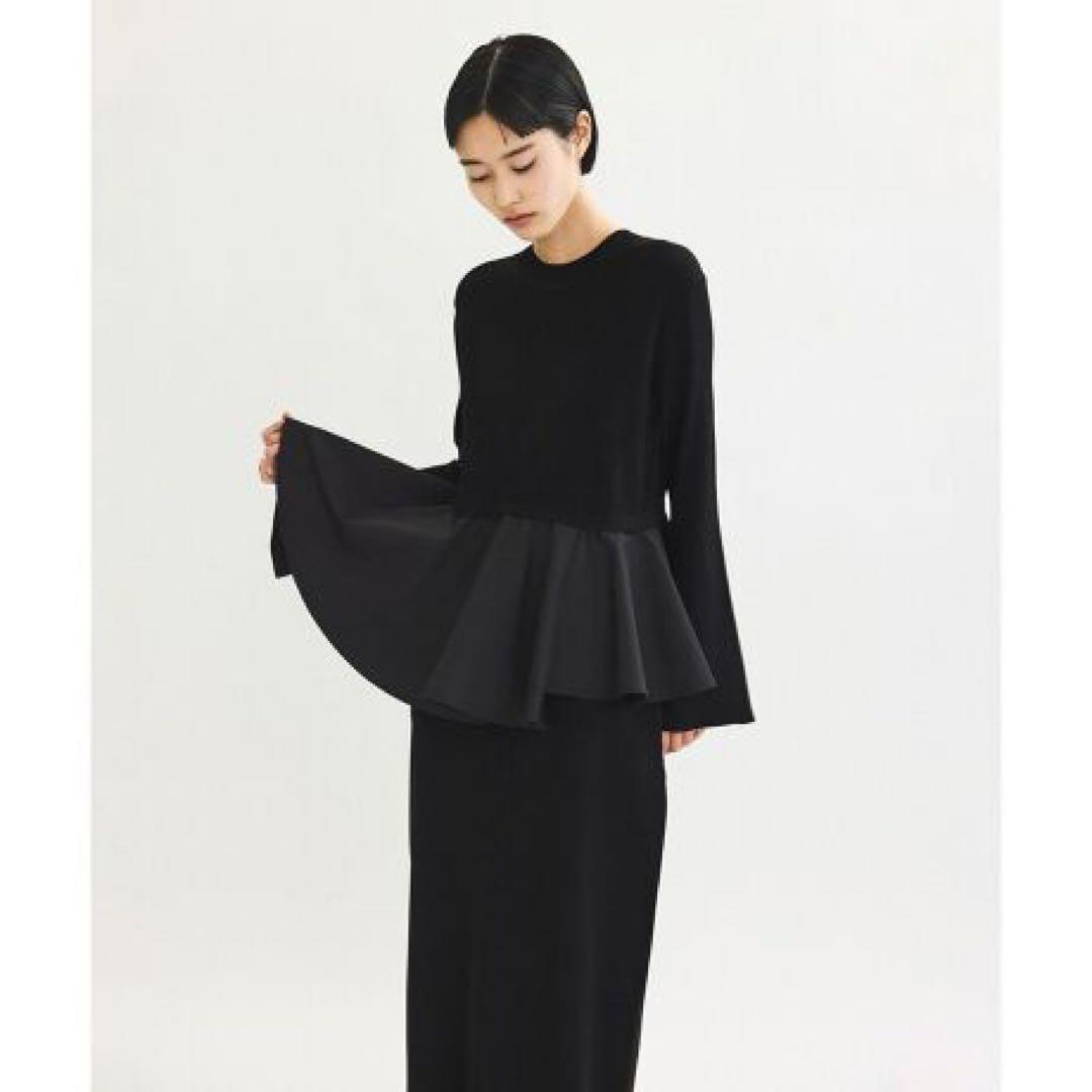 アダムエロペ　ペプラムコンビニットワンピース　ブラック　F 今期