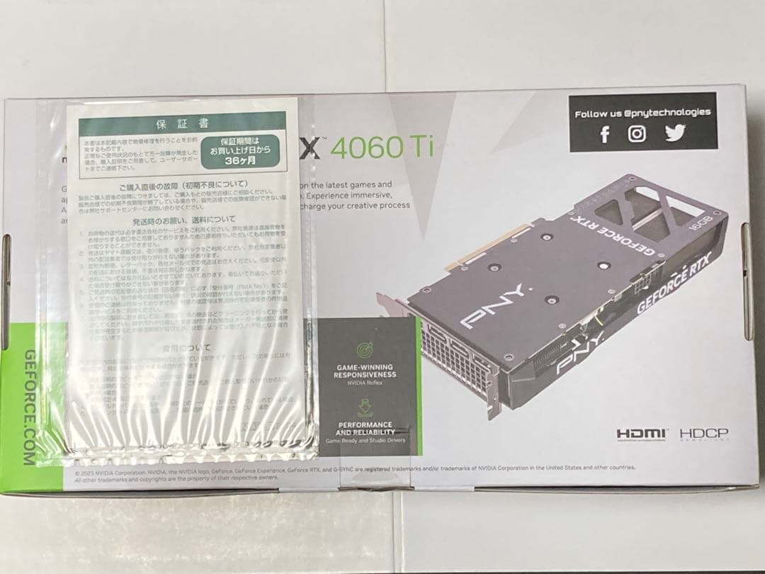 新品保証付 PNY GeForce RTX 4060 Ti 16GB VERTO