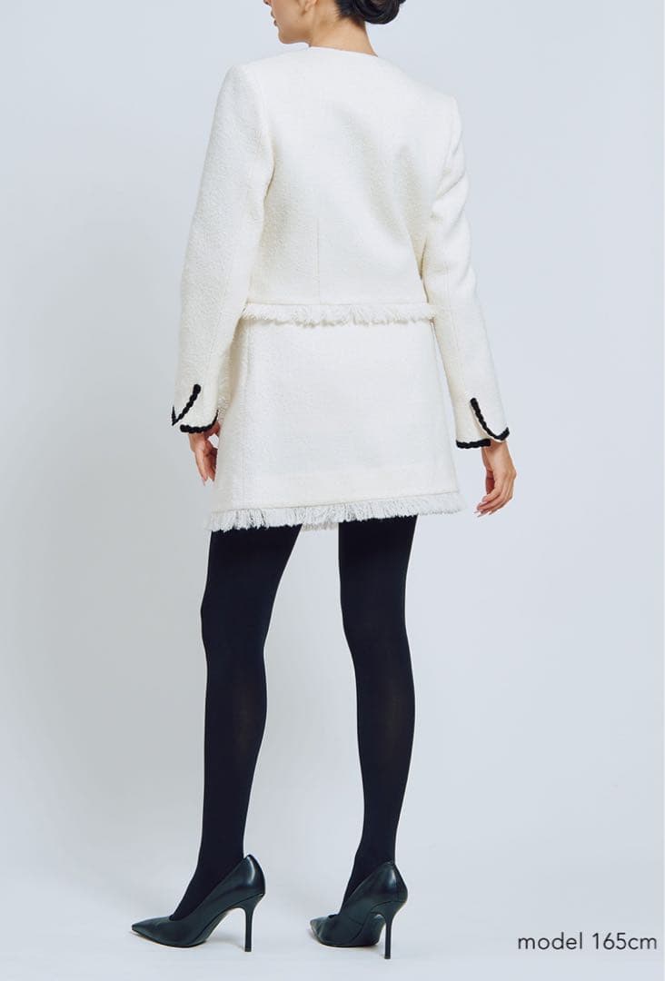 ボーダーズアットバルコニーフリンジ付き タイトスカート