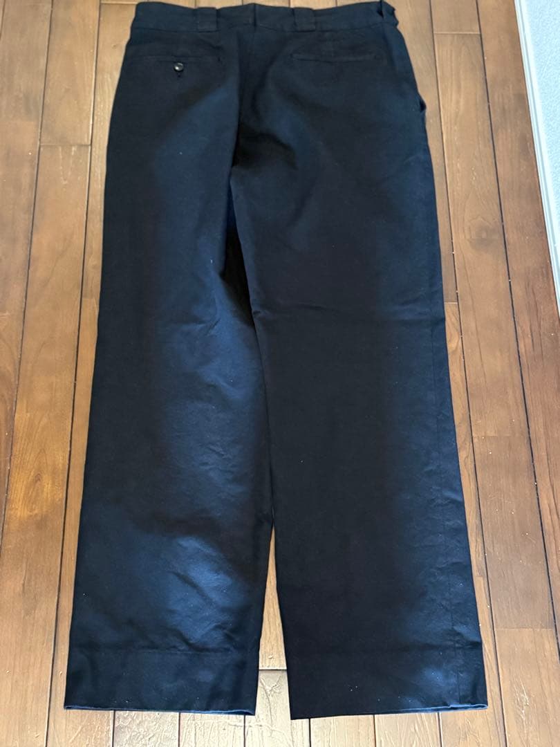 【25SS】COMOLI ポストツイル ワークパンツ ブラック サイズ2