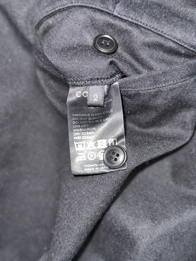【25SS】COMOLI ポストツイル ワークパンツ ブラック サイズ2