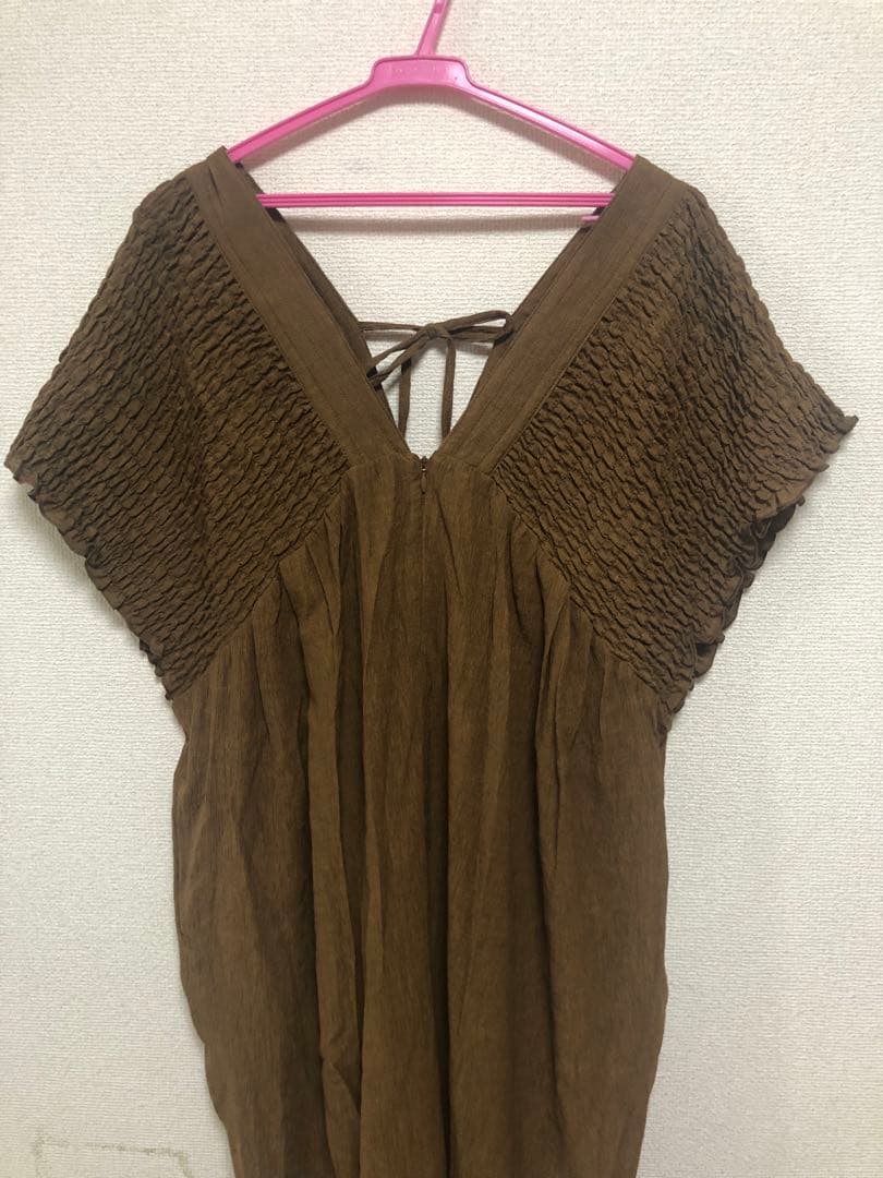 レプシィム　シャーリングVワンピース　ブラウン