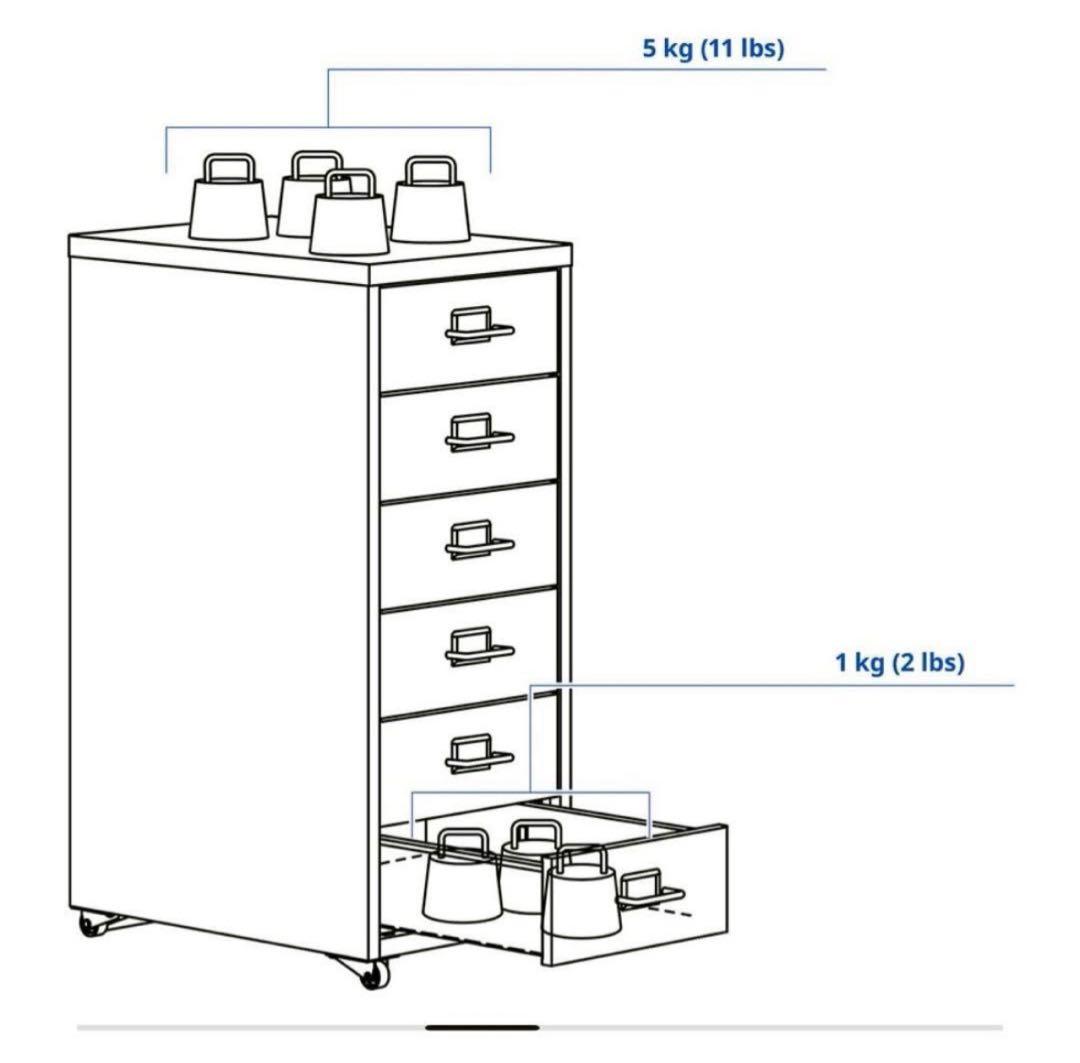 新品未使用 IKEA ヘルメル 収納チェスト ホワイト キャビネット