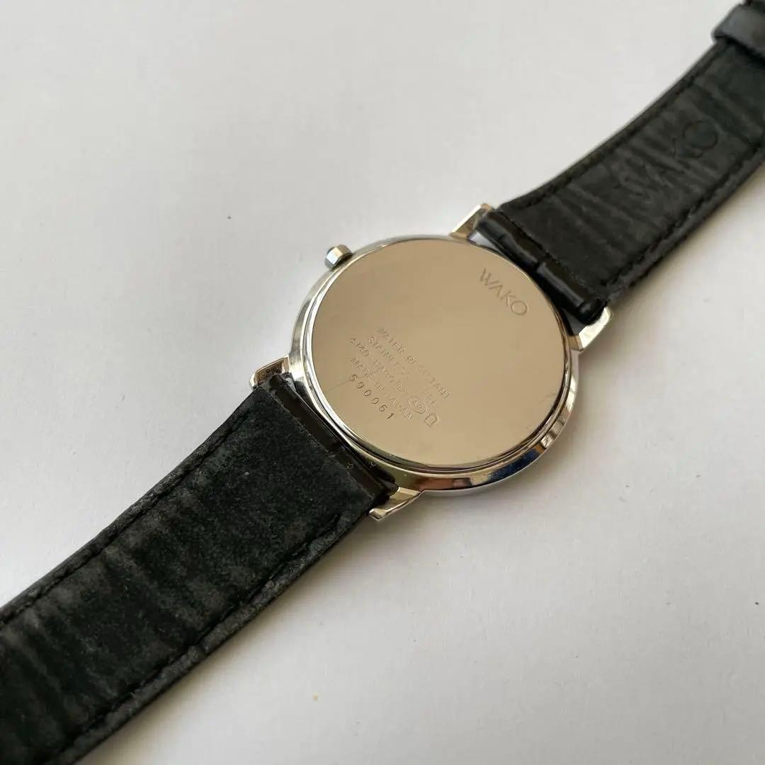 【美品】WAKO 電池交換済み　メンズ　腕時計 シルバー