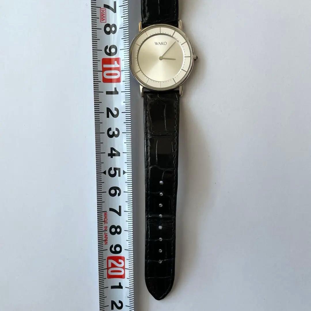 【美品】WAKO 電池交換済み　メンズ　腕時計 シルバー