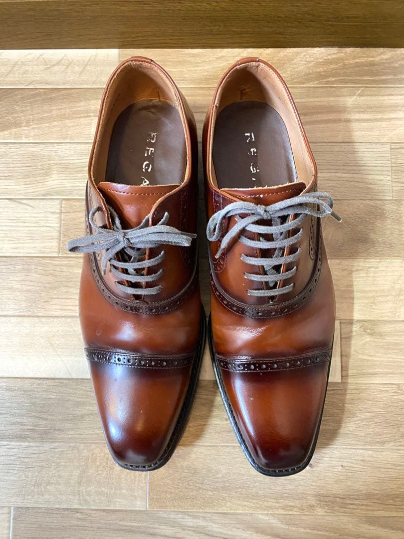 【室内試着数回】REGALリーガル ストレートチップ ブラウン茶 24.5cm