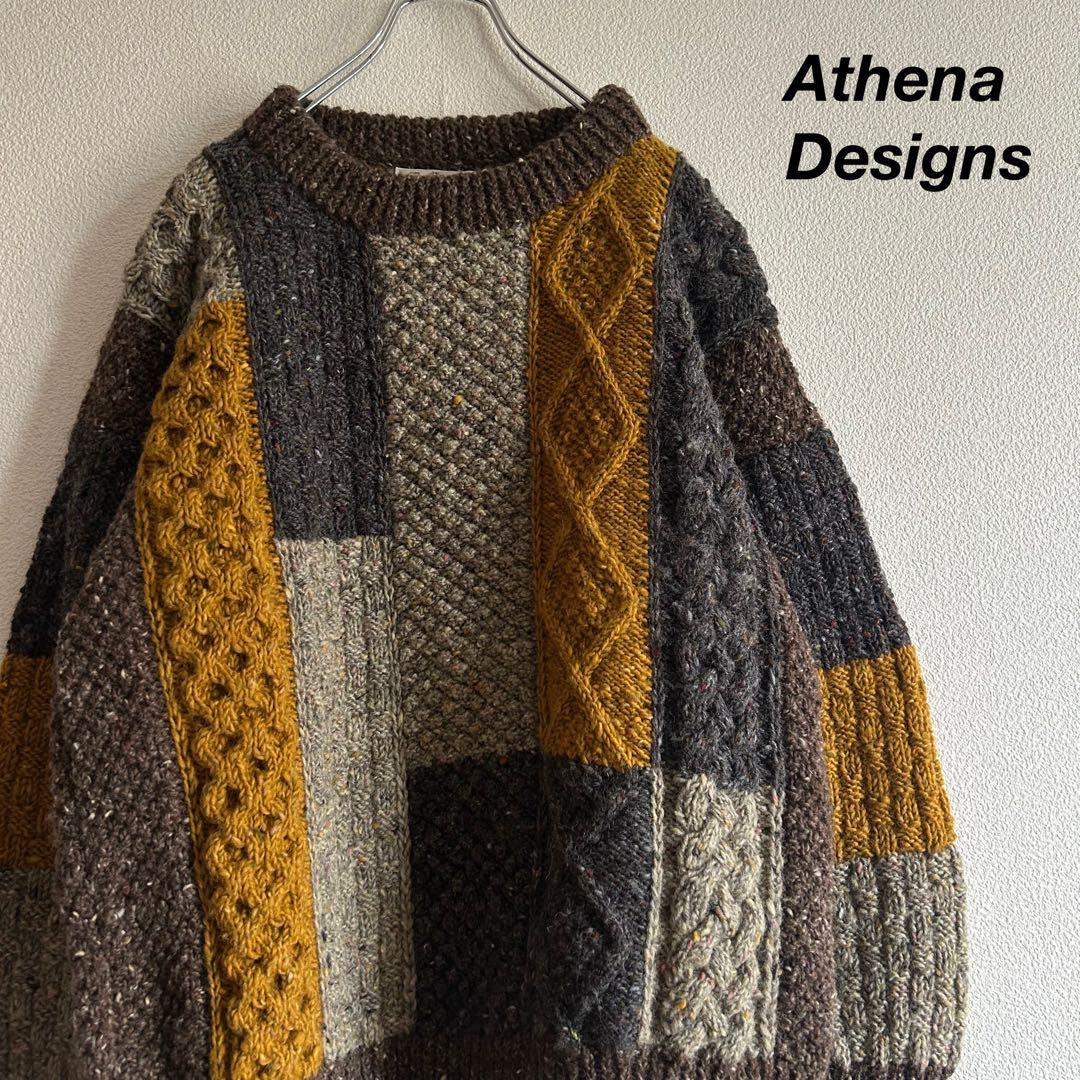 Athena Designs ニット アイルランド製 ウール アラン