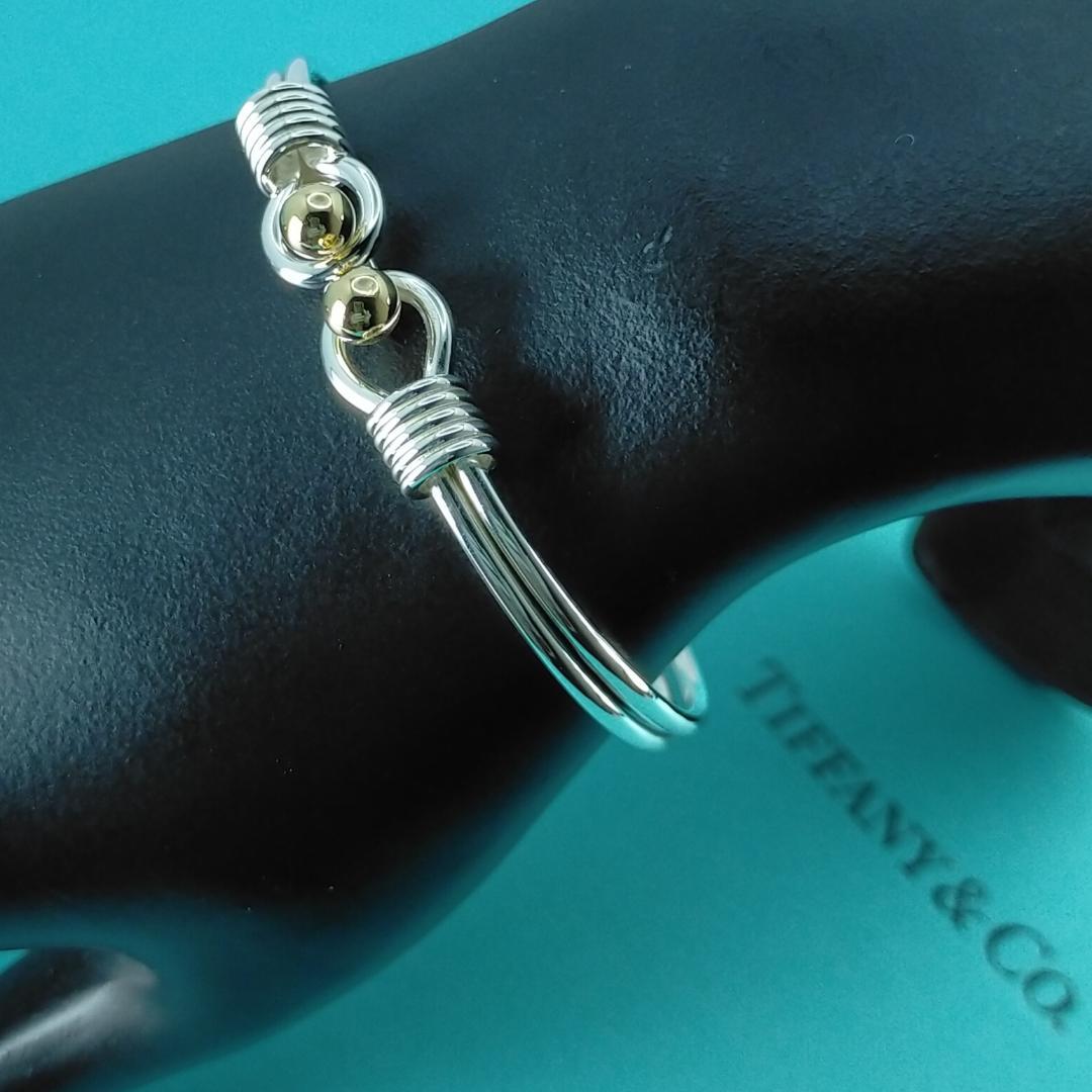 ★SALE★【ティファニー】ダブル　フック＆アイ　コンビ　バングル　1814