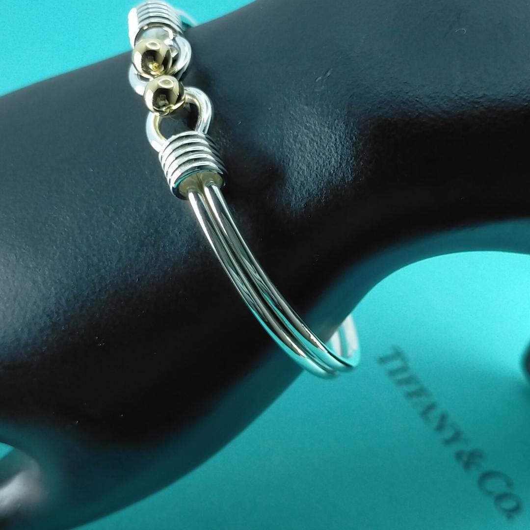 ★SALE★【ティファニー】ダブル　フック＆アイ　コンビ　バングル　1814