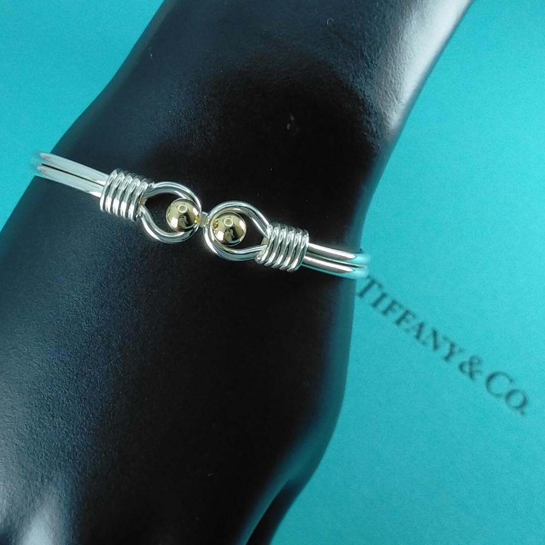 ★SALE★【ティファニー】ダブル　フック＆アイ　コンビ　バングル　1814