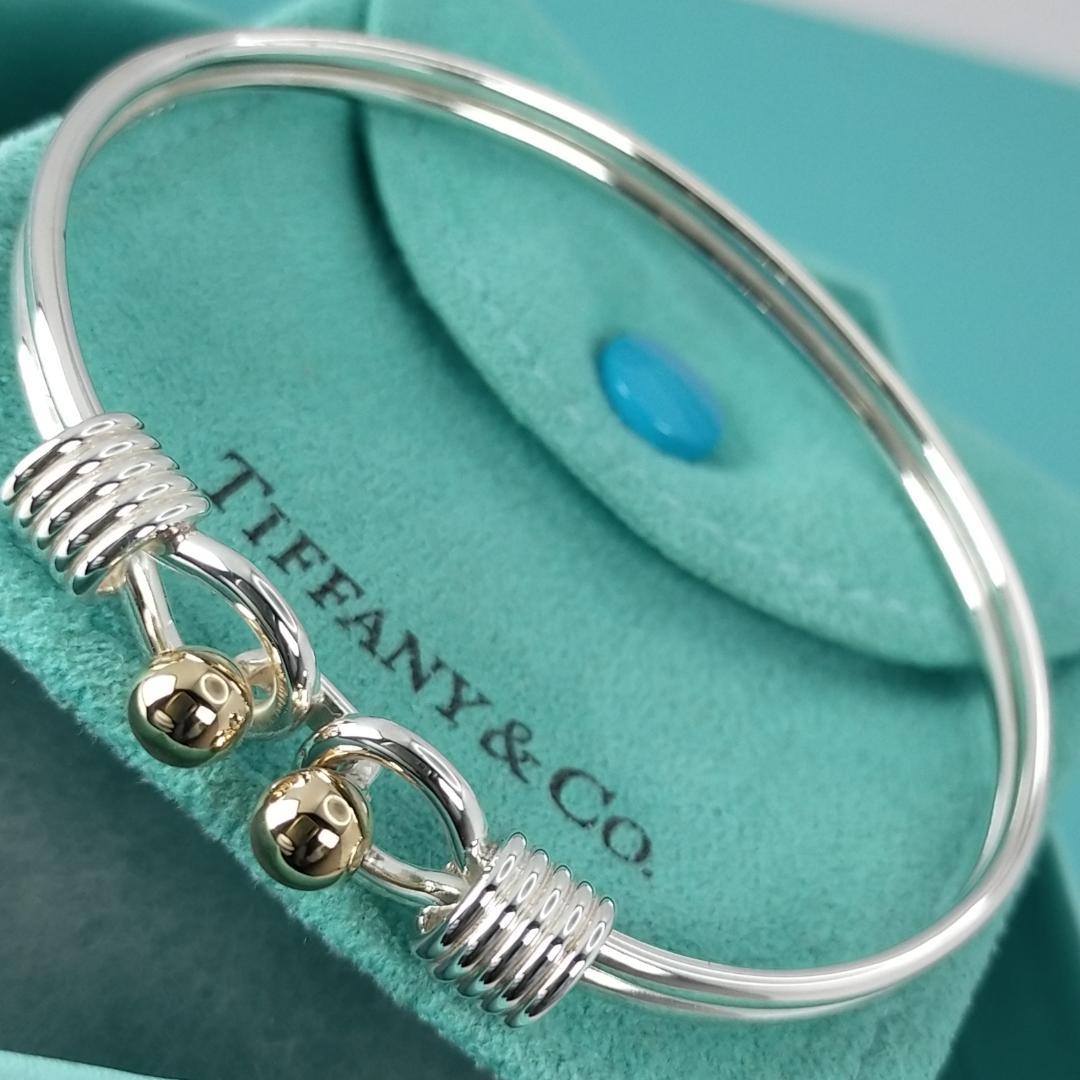 ★SALE★【ティファニー】ダブル　フック＆アイ　コンビ　バングル　1814