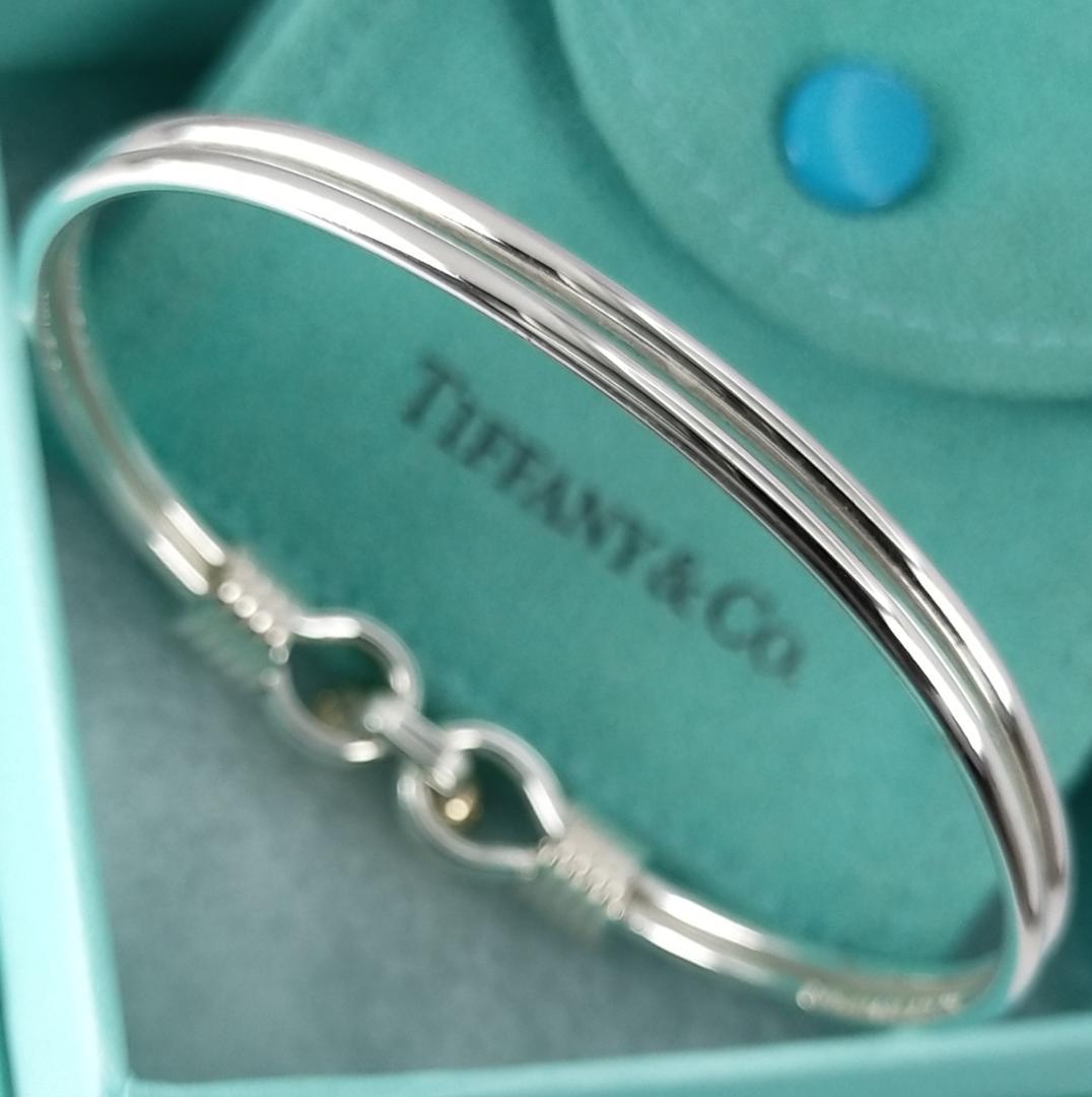 ★SALE★【ティファニー】ダブル　フック＆アイ　コンビ　バングル　1814