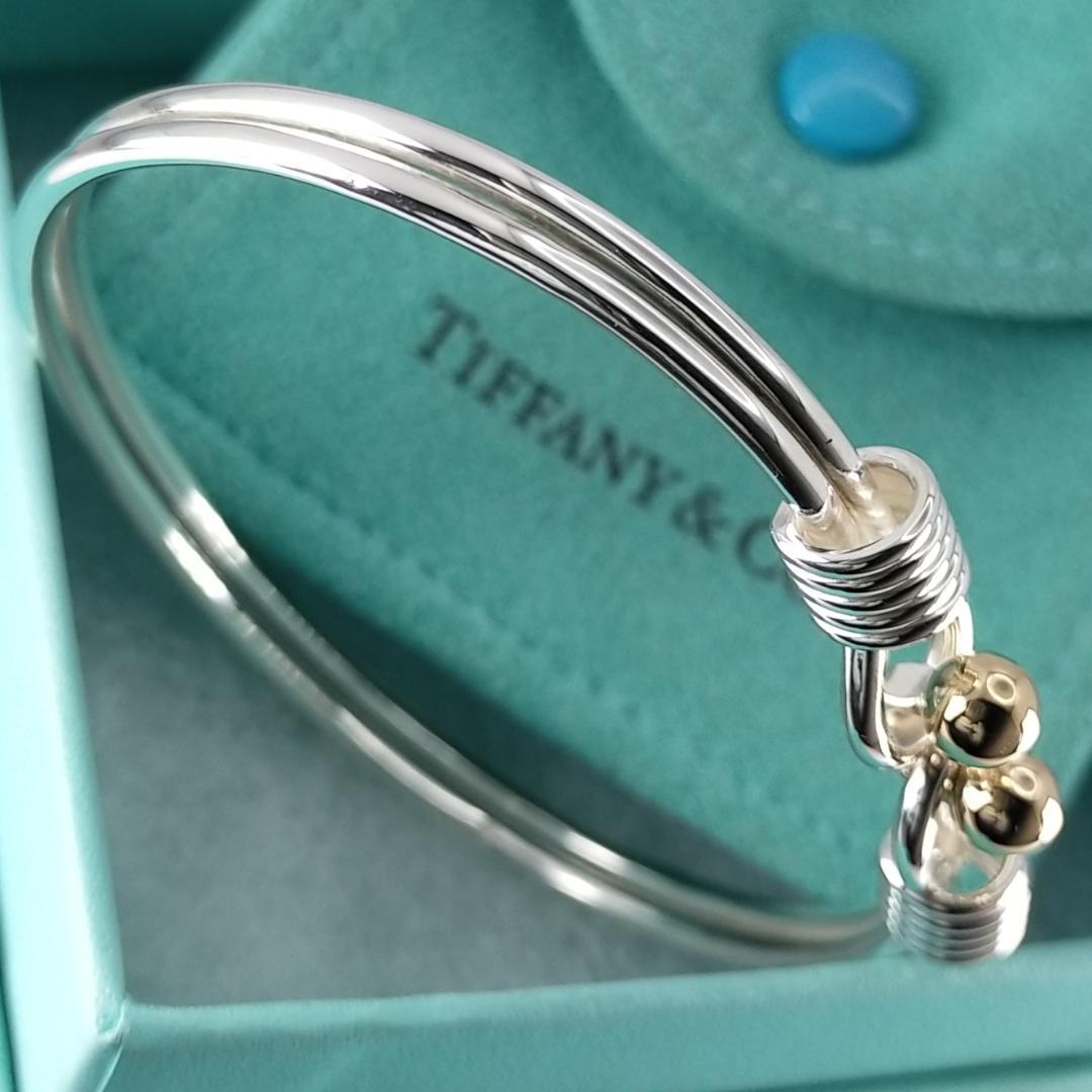 ★SALE★【ティファニー】ダブル　フック＆アイ　コンビ　バングル　1814