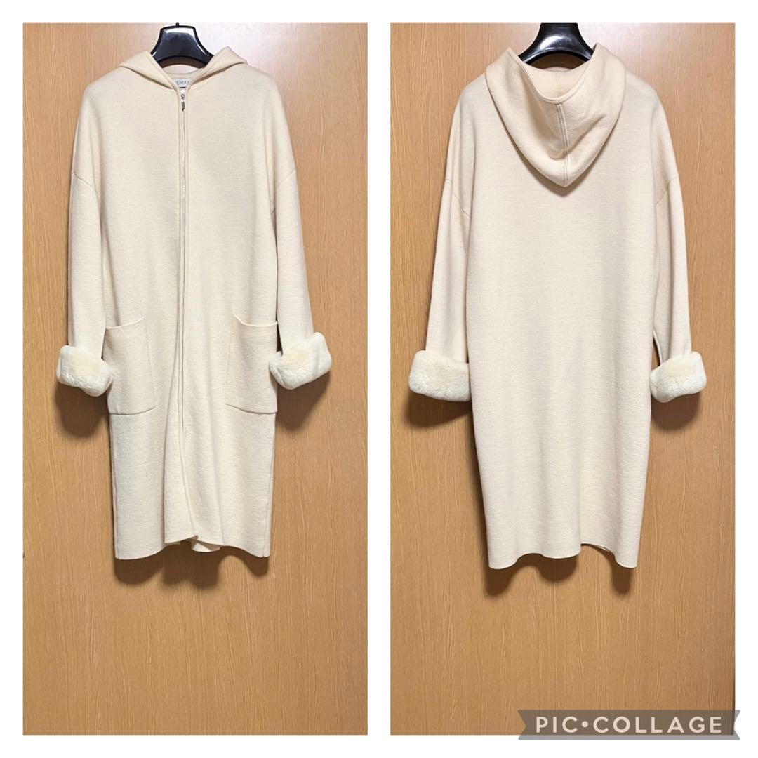 美品　ネミカ　2way カーディガン　ニット　レッキスラビットファー　アウター