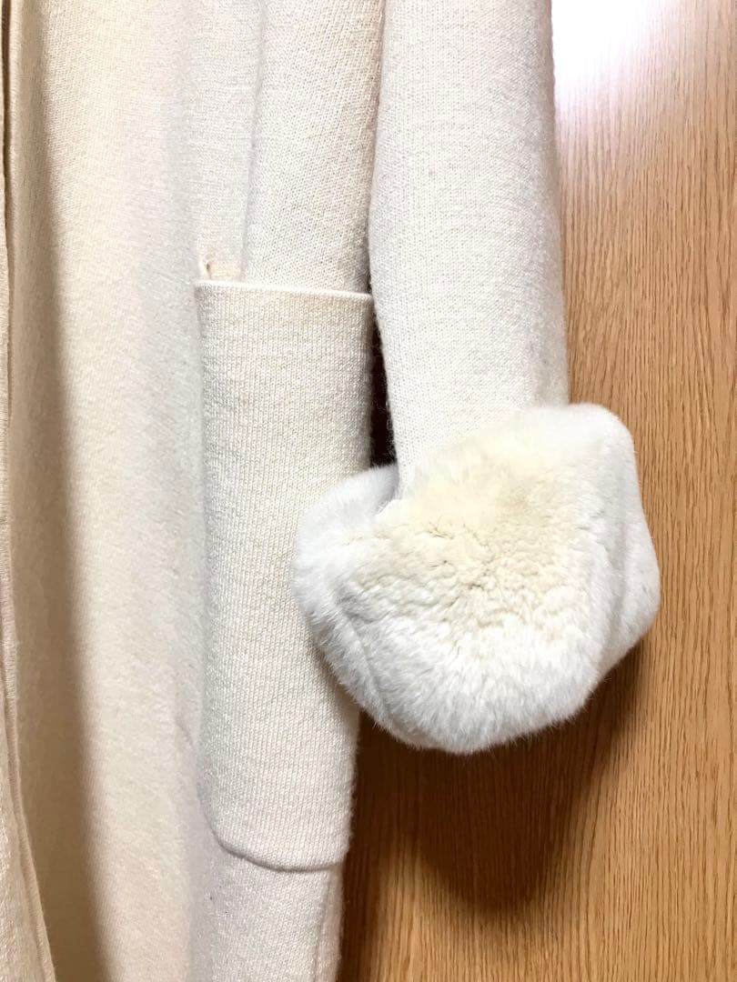 美品　ネミカ　2way カーディガン　ニット　レッキスラビットファー　アウター