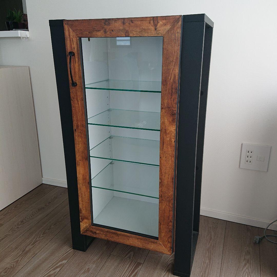 コレクションラック ブルックリンスタイル ガラスキャビネット