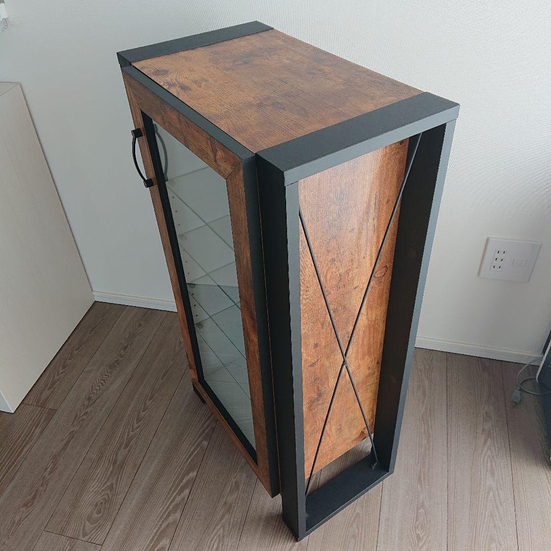 コレクションラック ブルックリンスタイル ガラスキャビネット