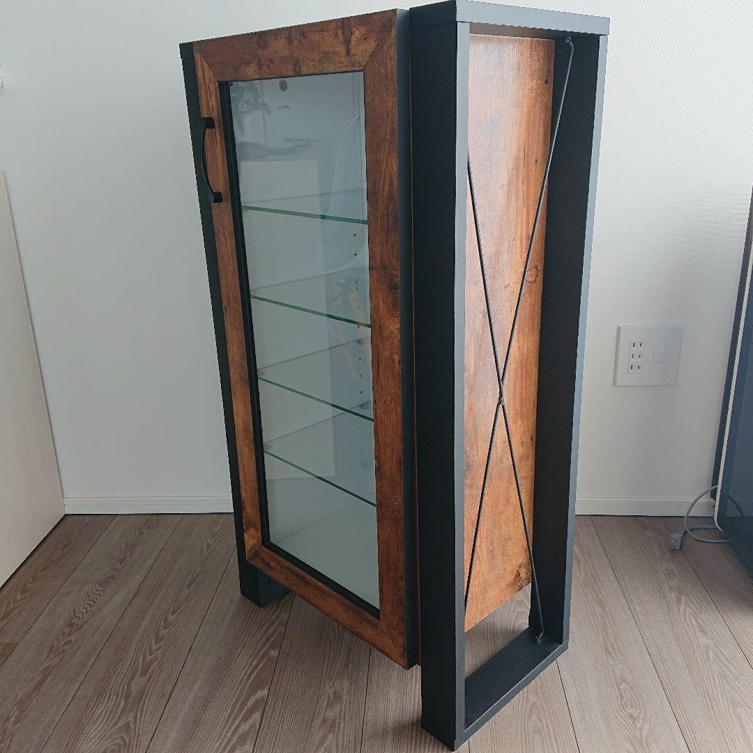 コレクションラック ブルックリンスタイル ガラスキャビネット