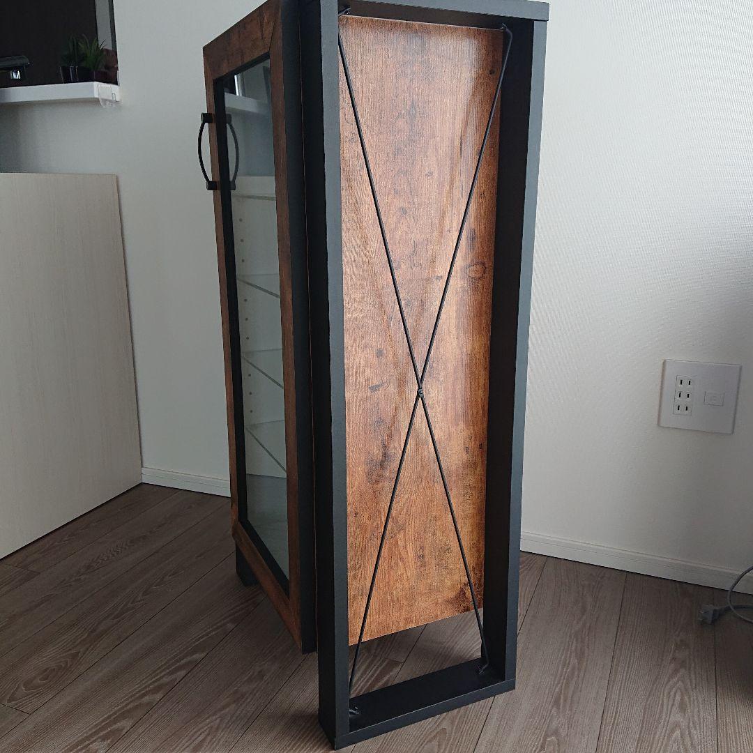 コレクションラック ブルックリンスタイル ガラスキャビネット