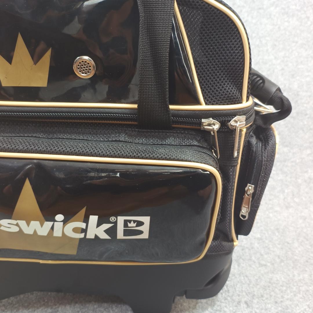 【美品】Brunswick クラウン2ボールローラー 黒×金 2ボール用