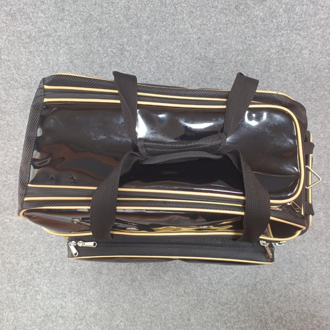 【美品】Brunswick クラウン2ボールローラー 黒×金 2ボール用