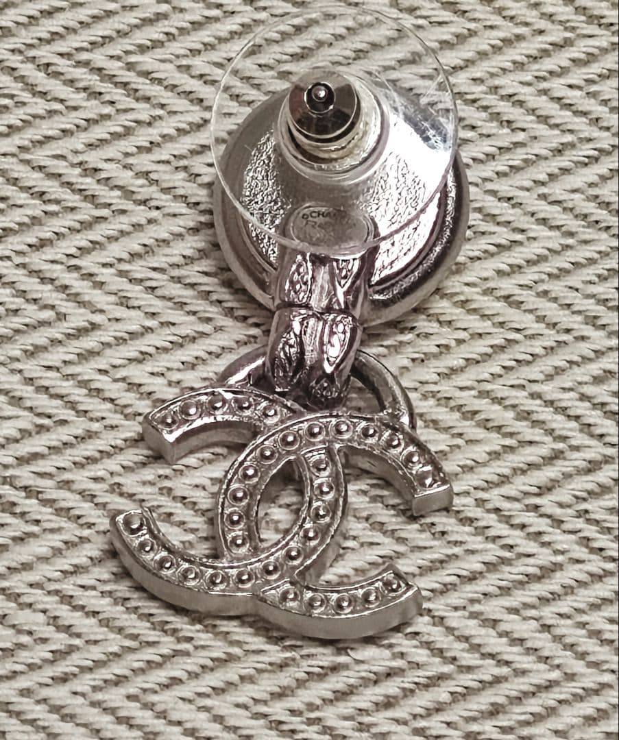 シャネル ココ ラインストーン クリアストーン ピアス 超美品 【鑑定済】