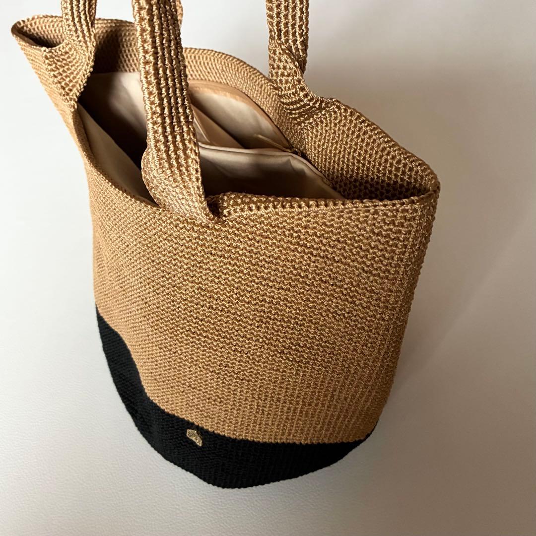 未使用級✨MAISON KEYS　メゾンキーズ　カゴバッグ　バイカラー　洗える