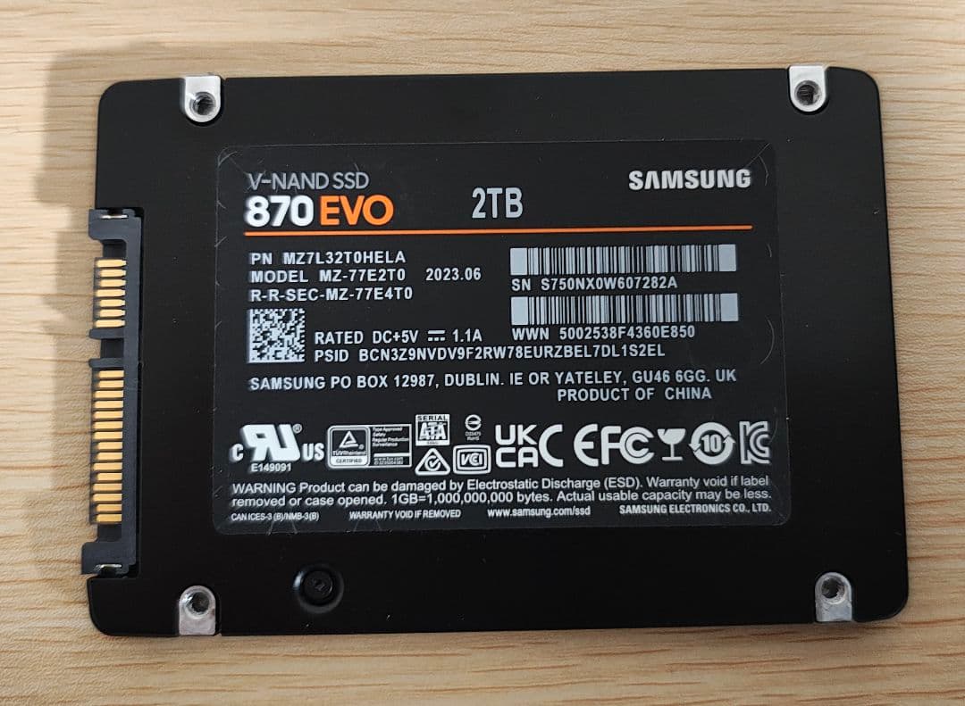 内蔵型SSD Samsung 870 EVO 2TB