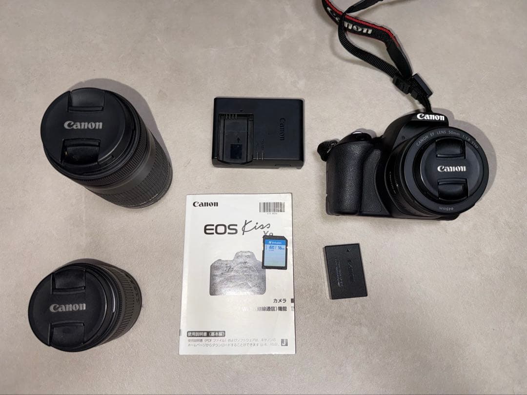 EOS kiss x9 一眼レフ　ダブルズームレンズ➕レンズ➕SDカード付き