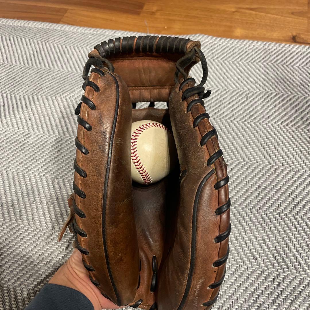 [ハタケヤマ]硬式用キャッチャーミット　茶色