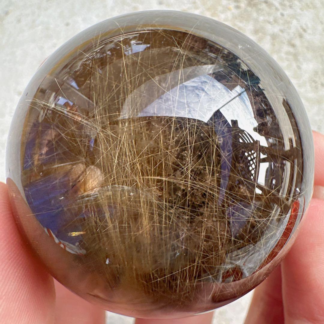 天然石ルチルクォーツのスフィア　ご購入前に在庫確認必要D.435