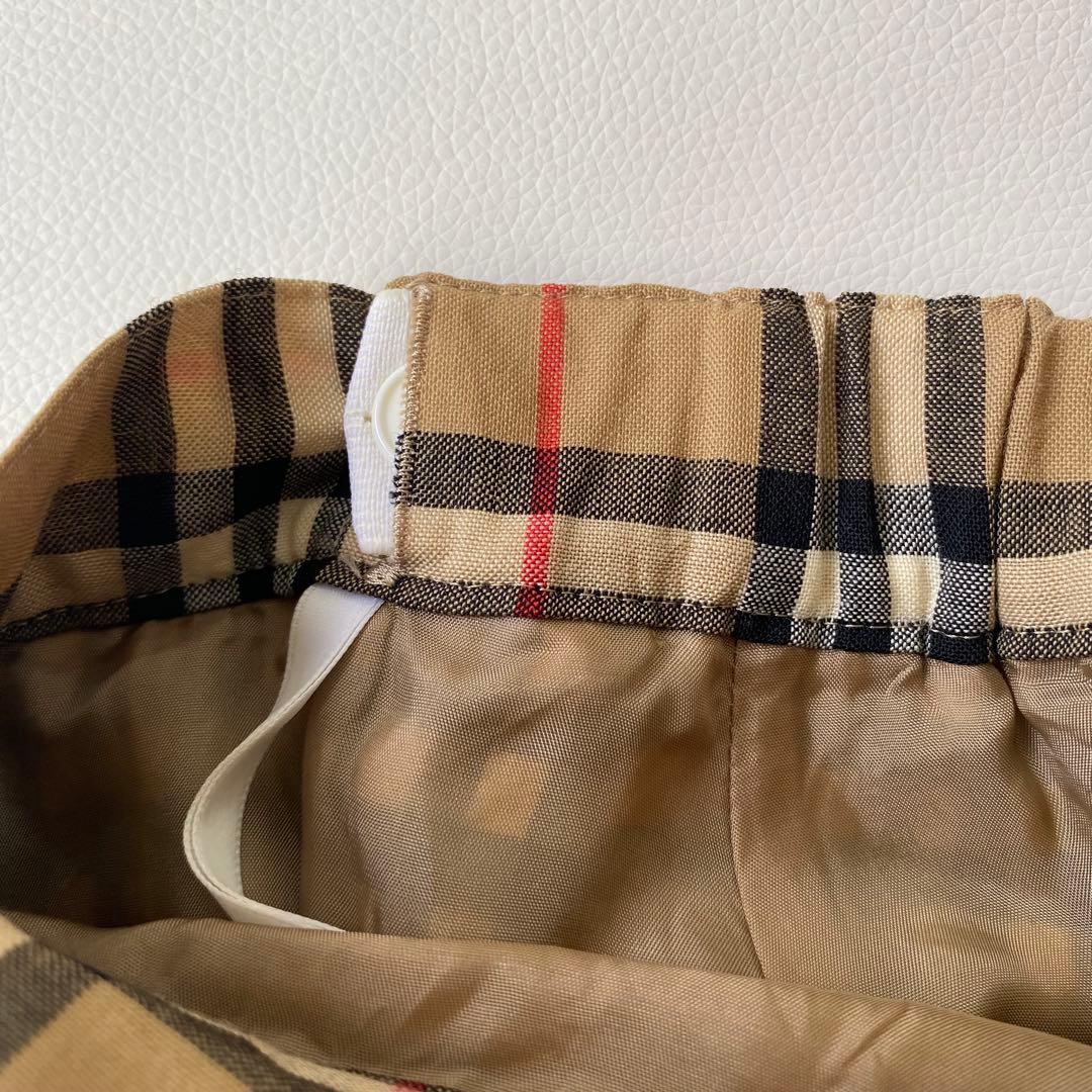【美品】バーバリー　ミニスカート　ノバチェック柄　プリーツ　ウエストゴム　S
