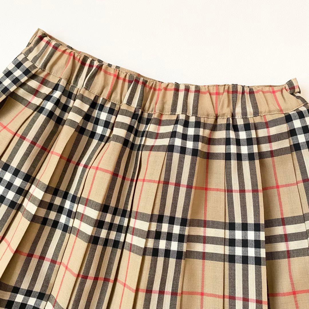 【美品】バーバリー　ミニスカート　ノバチェック柄　プリーツ　ウエストゴム　S