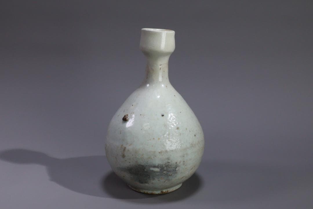 朝鮮美術　李朝 白磁 徳利 高さ約19㎝　花瓶 壺　古美術 古道具 BE973