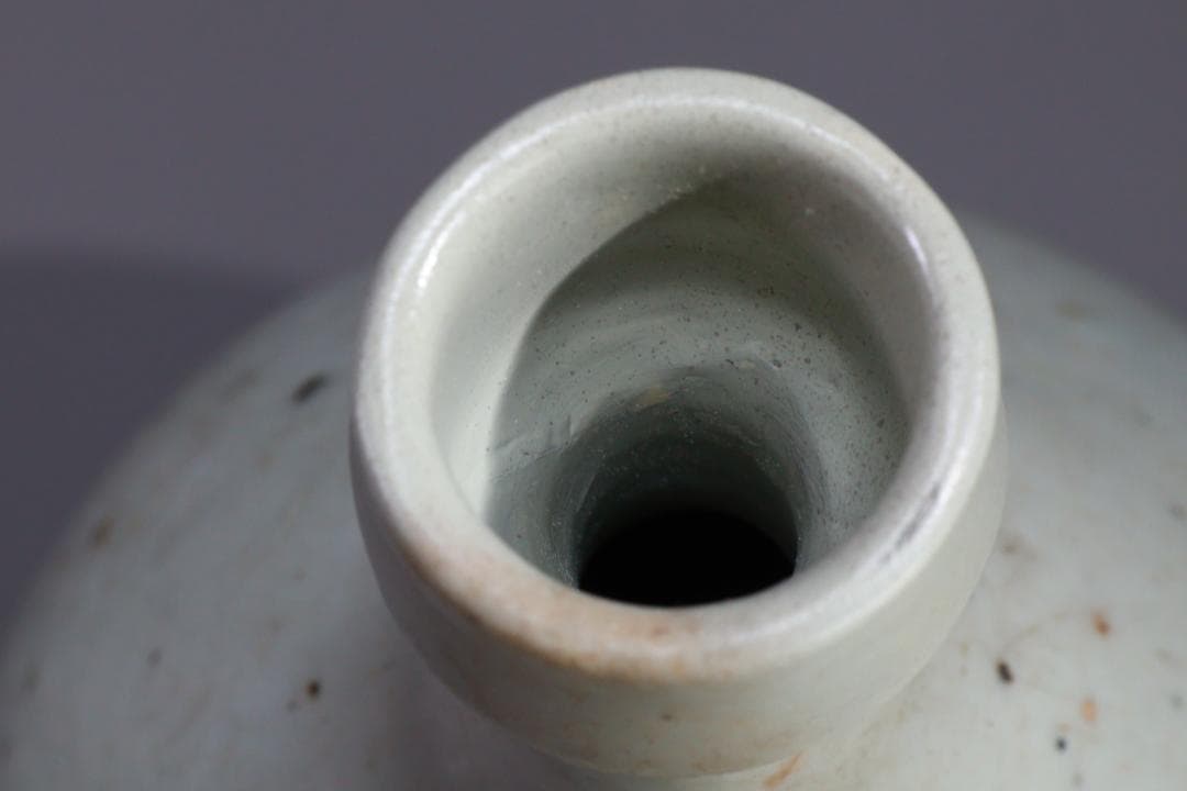 朝鮮美術　李朝 白磁 徳利 高さ約19㎝　花瓶 壺　古美術 古道具 BE973