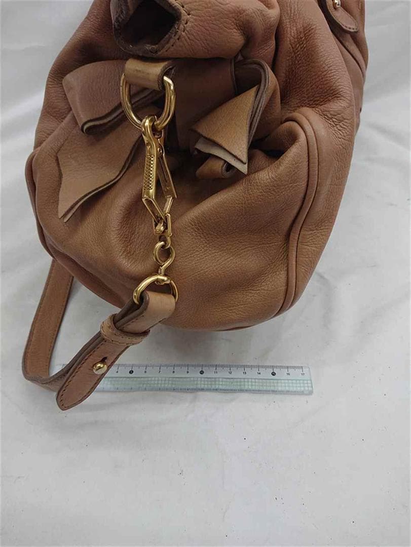 ◎ミュウミュウ レザー 2WAYショルダーバッグ ベージュ系 レディース