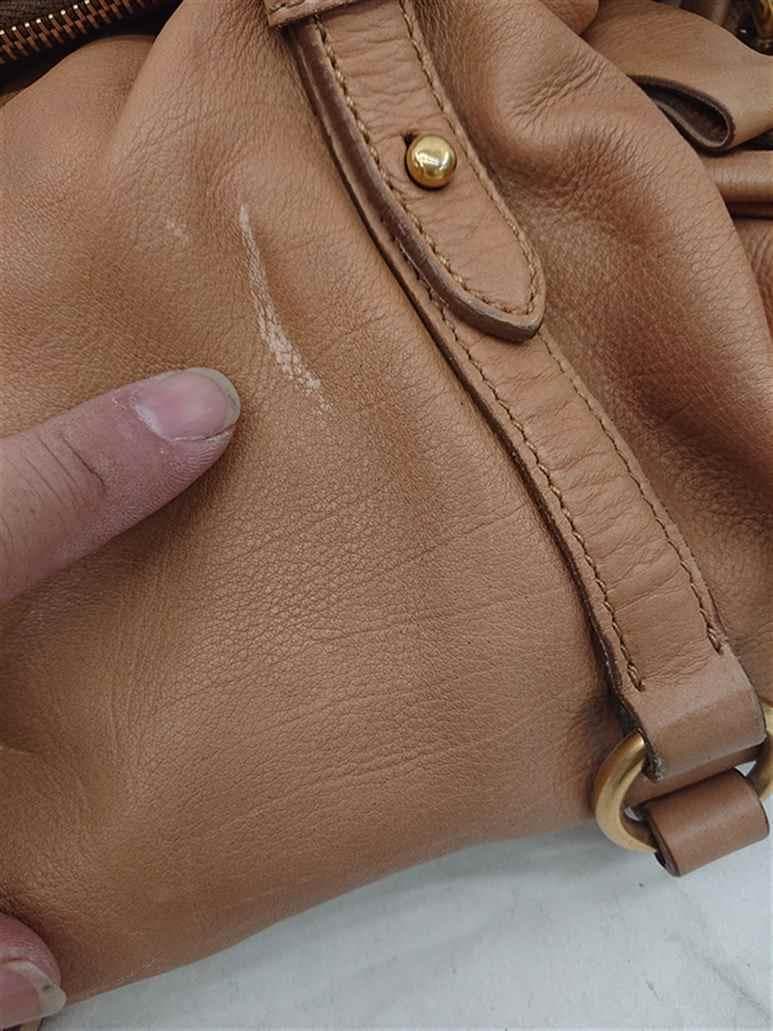 ◎ミュウミュウ レザー 2WAYショルダーバッグ ベージュ系 レディース