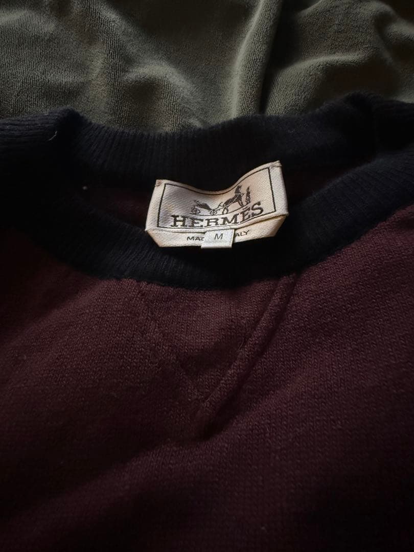 HERMES カシミヤラグランセーターM