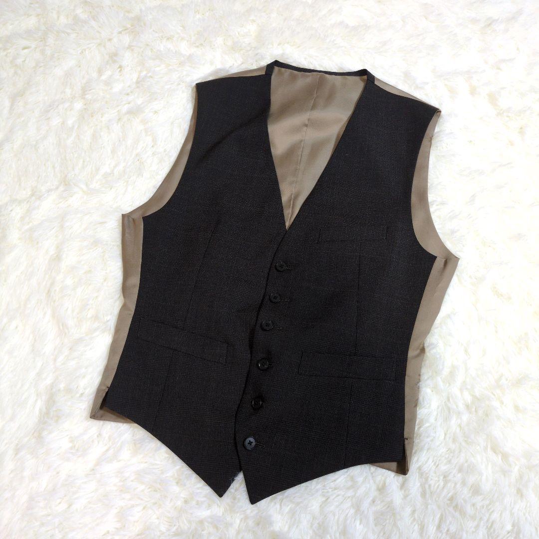 FABRIC TOKYO　ベスト　スリーピース　セットアップ　ブラウン　チェック
