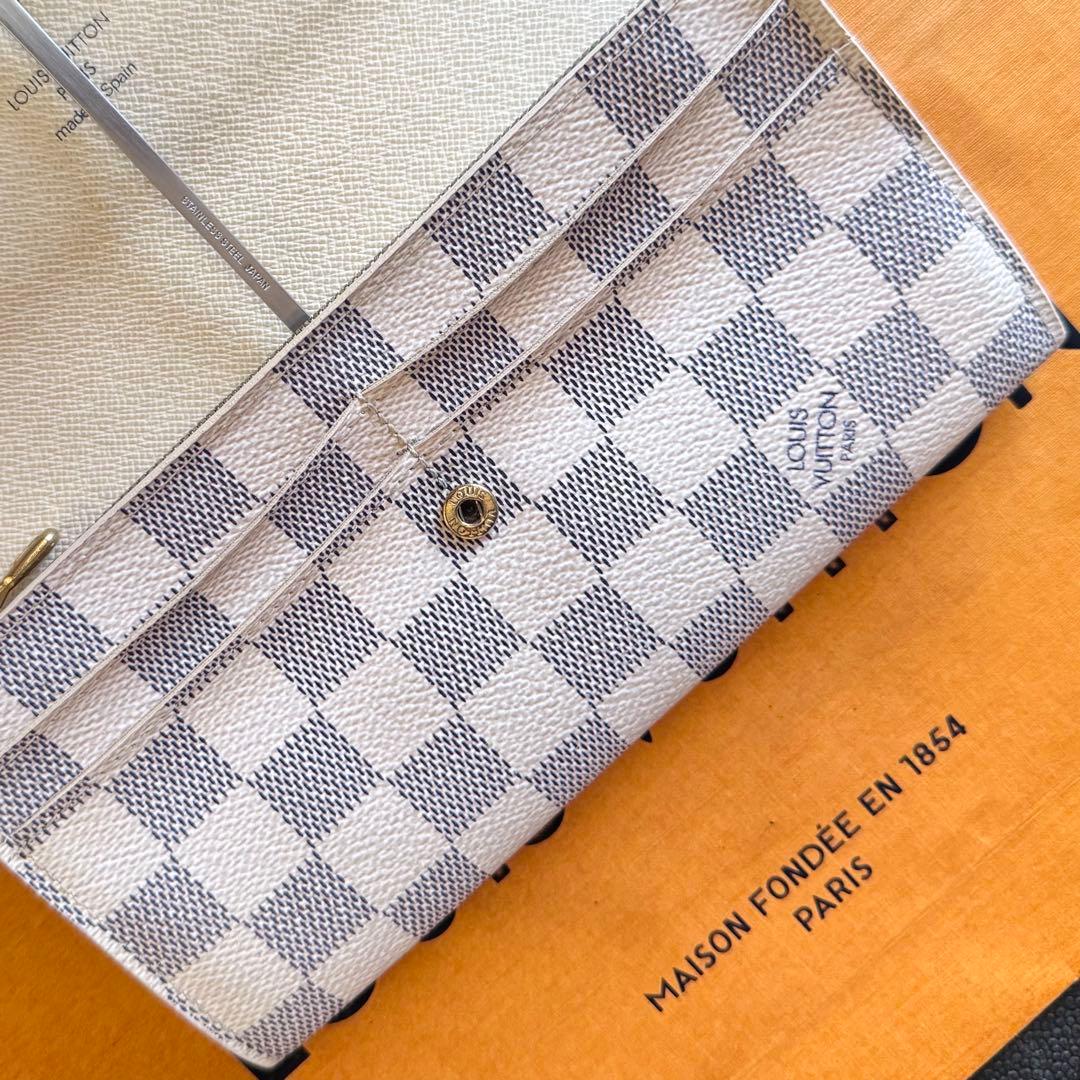 LOUIS VUITTON ダミエ アズール ポルトフォイユ サラ 長財布 美品