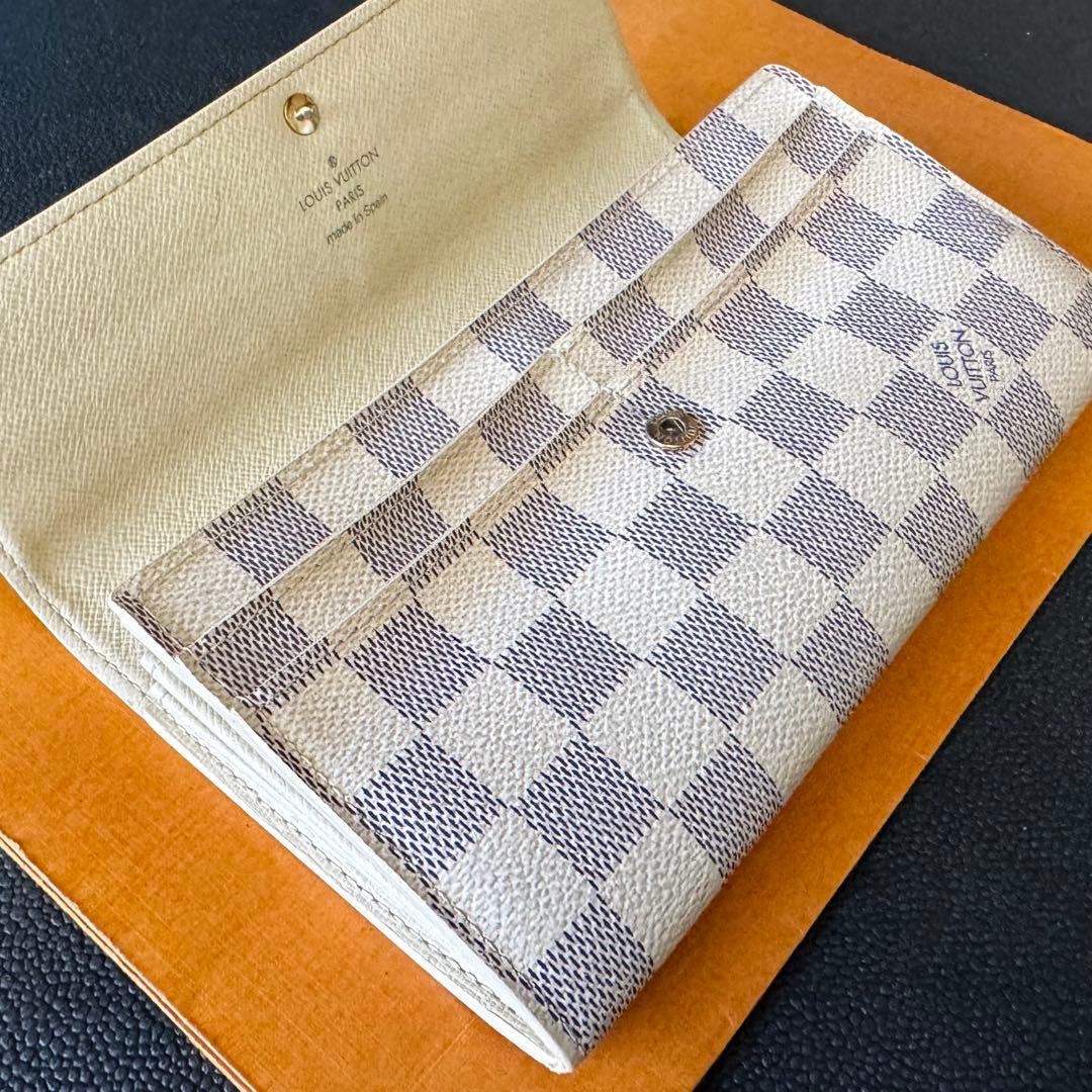 LOUIS VUITTON ダミエ アズール ポルトフォイユ サラ 長財布 美品