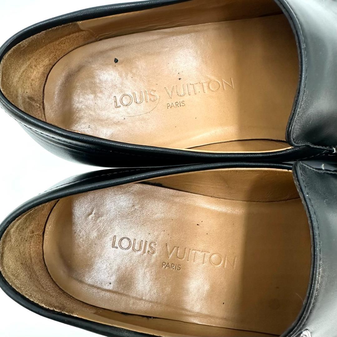 ルイヴィトン LVロゴプレート ビジネスシューズ ローファー 革靴 ブラック