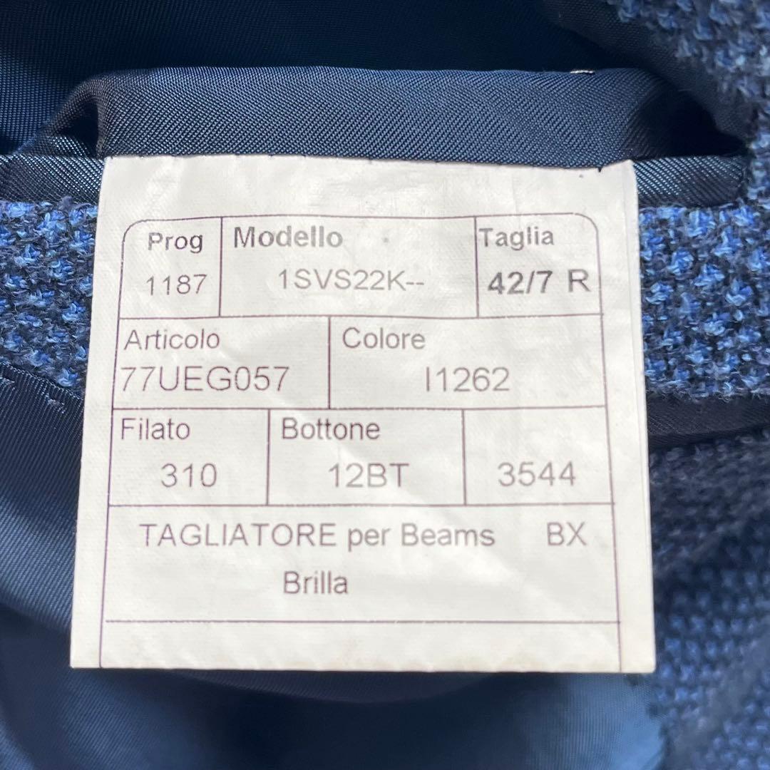 <美品>TAGLIATORE × ブリッラ ブルー コットン ジャケット 42